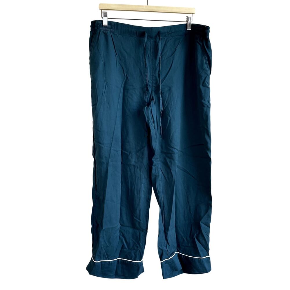 Soma turquoise casual trousers elastic waist pull on women's 38 lenzing lyocell